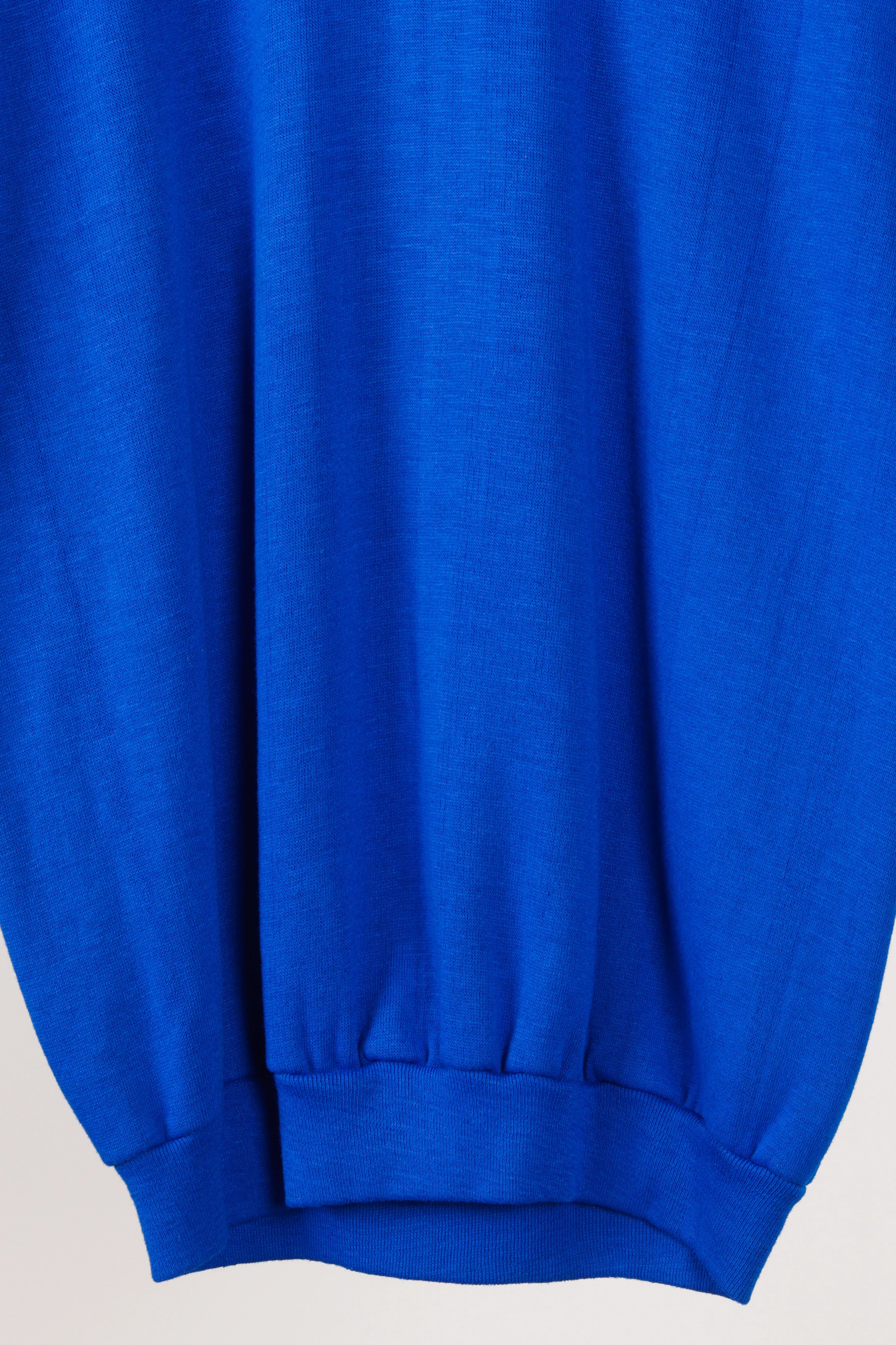 Vintage 60's Creslan Casual 'Striped Ringer' S/S Crewneck Sweatshirt Blue