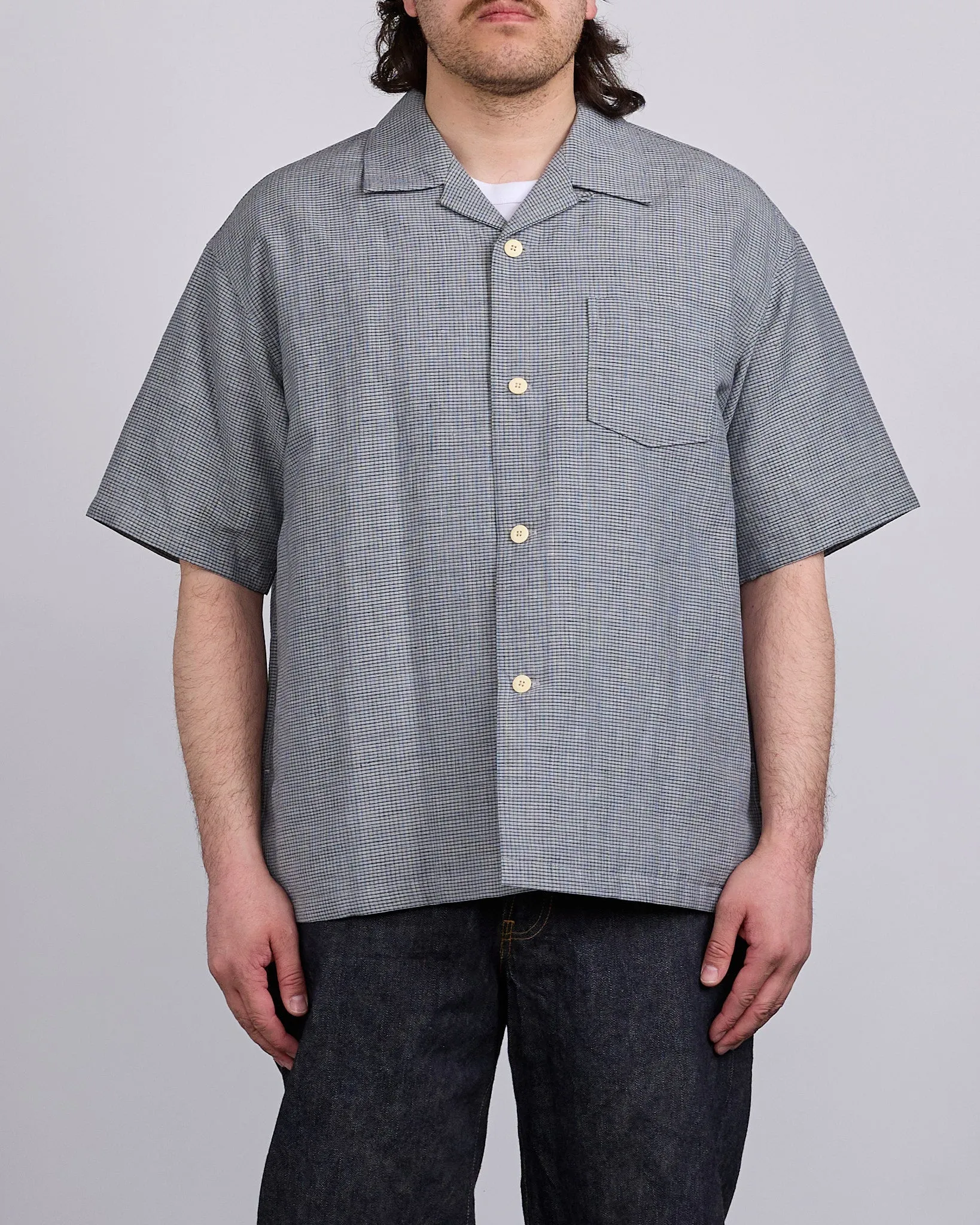 visvim Wallis Down Button Shirt SS Santome Grey