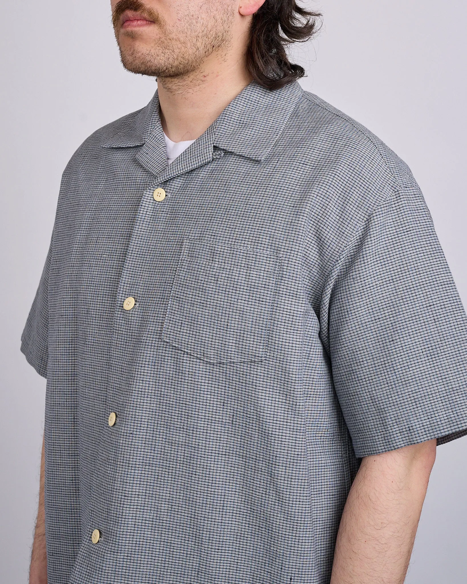 visvim Wallis Down Button Shirt SS Santome Grey
