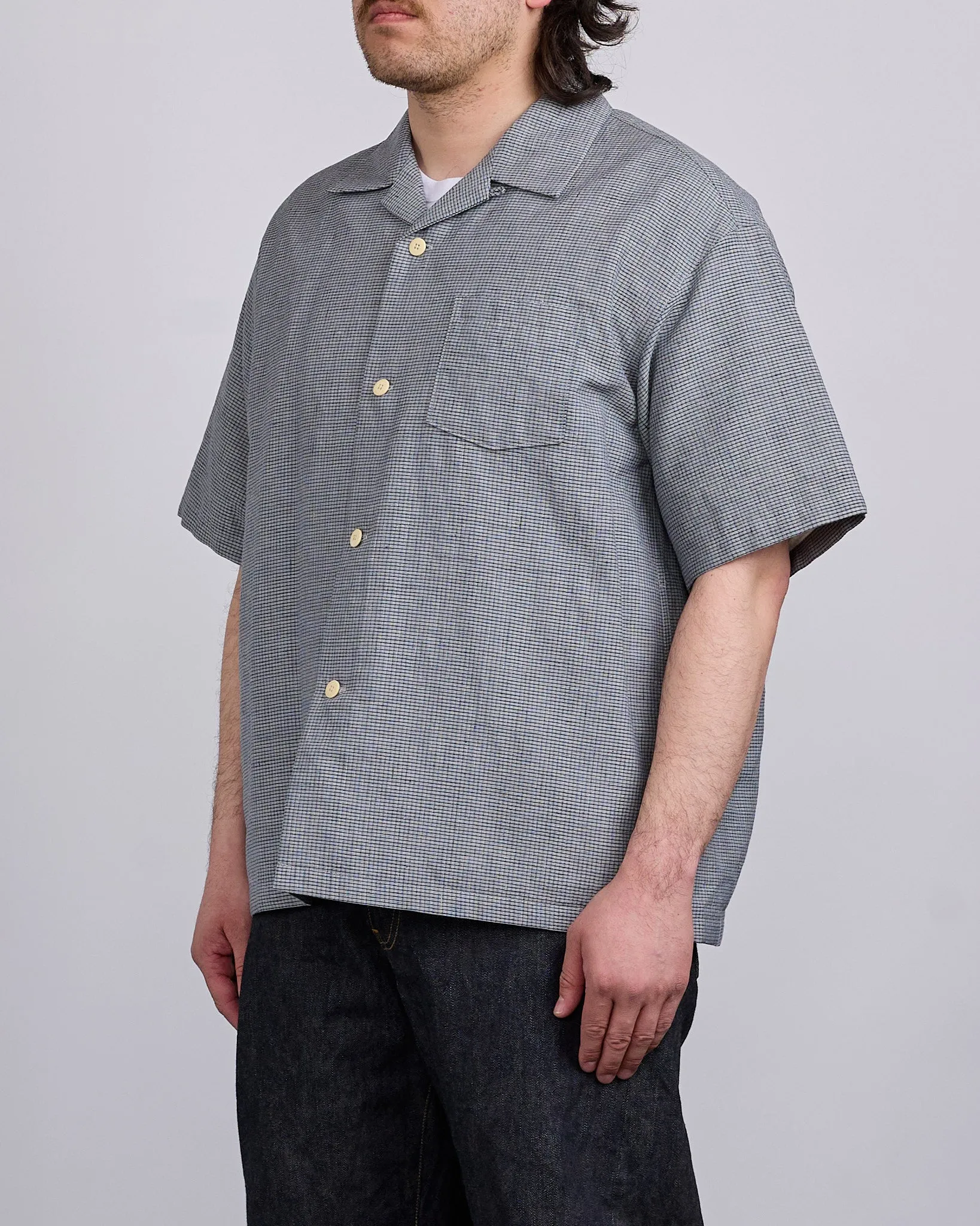 visvim Wallis Down Button Shirt SS Santome Grey