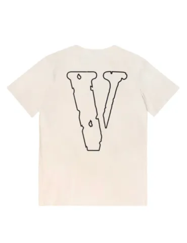 Vlone With Heartbeat Logo T-shirt SS23 (Vintage White)