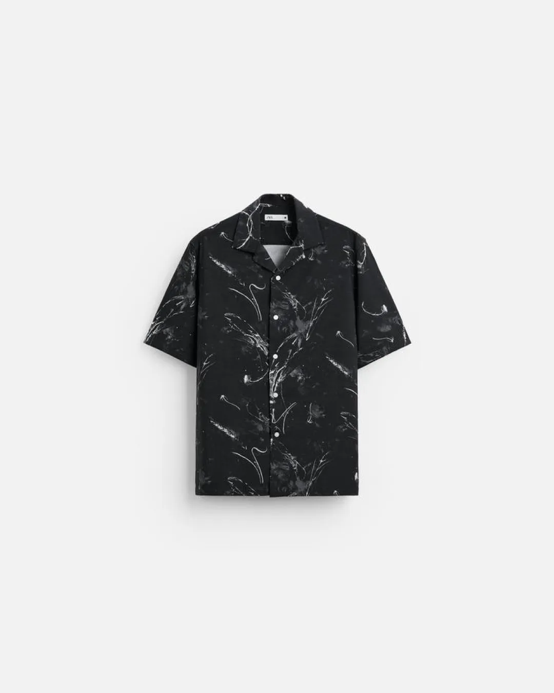 ZARA Men's Black Short-Sleeve Shirts