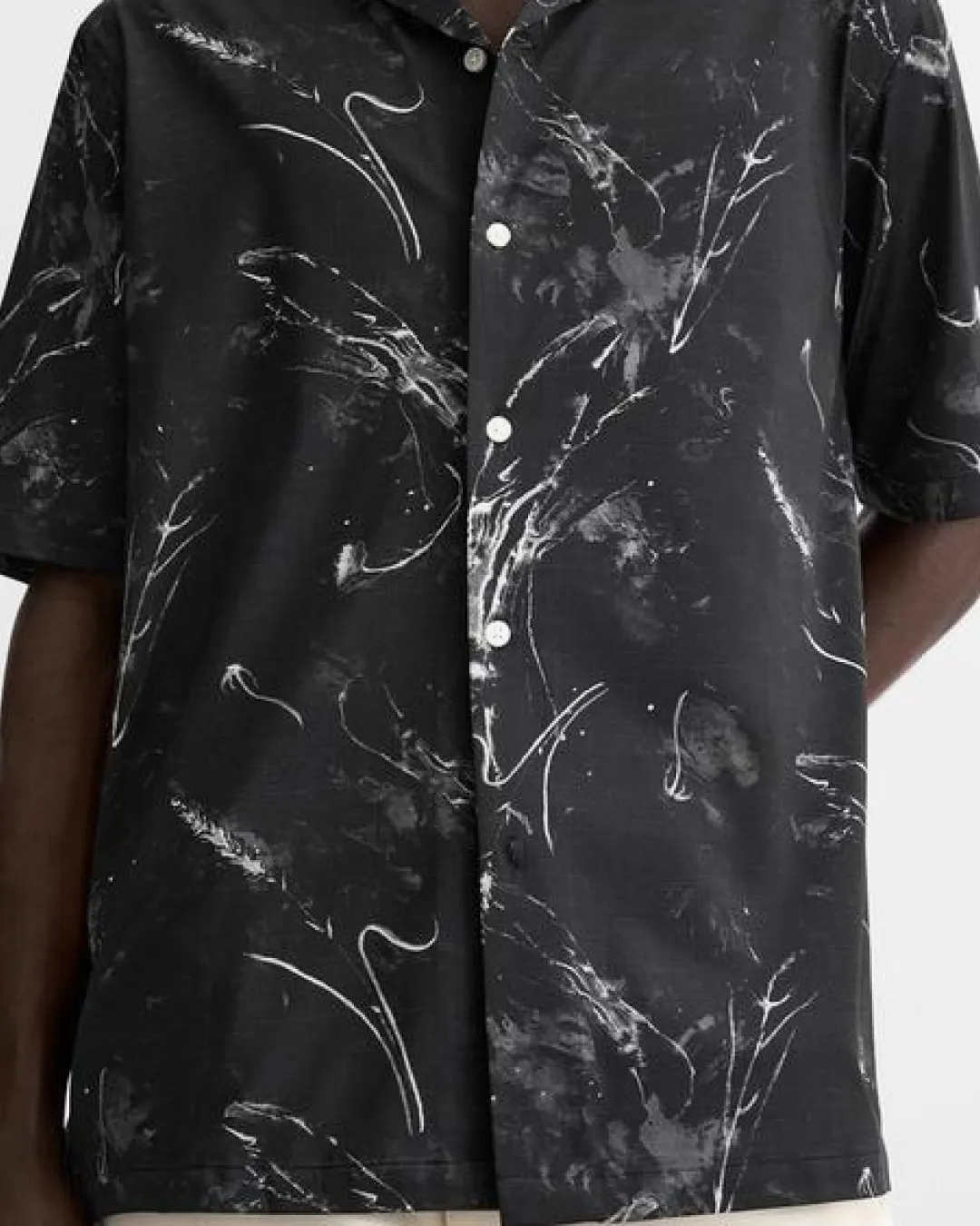 ZARA Men's Black Short-Sleeve Shirts