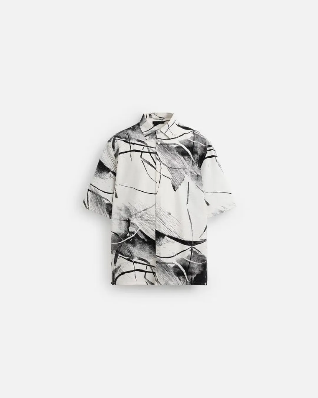 ZARA Men's White Short-Sleeve Shirts